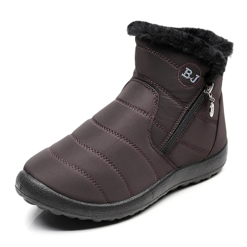 Lzzf 2018 Autumn Winter Fashion Ankle Boots for Women Snow Black Fur Flat Short Ladies Woman Shoes Plus Size | Обувь