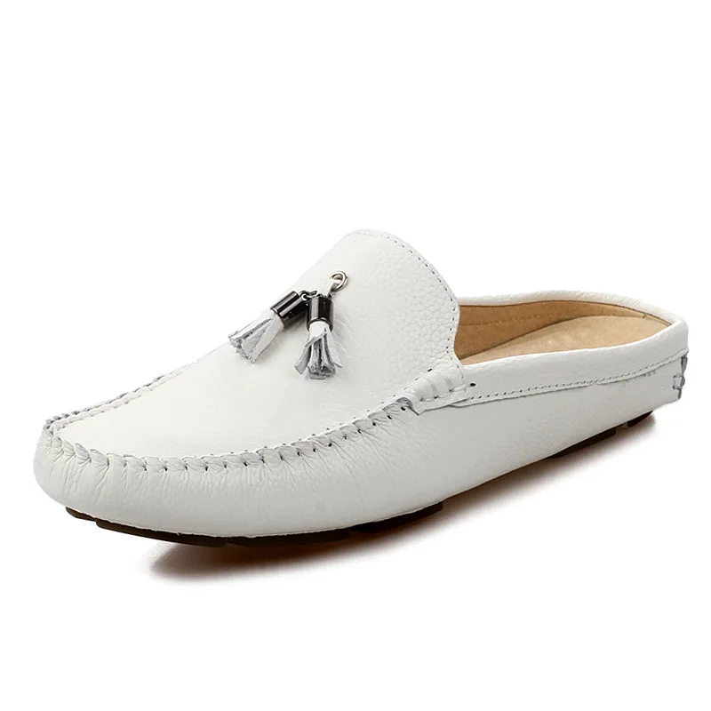 Мужские летние тапочки Новинка модная мужская кожаная обувь в британском стиле