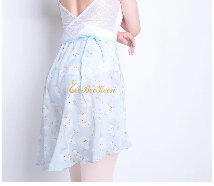 Ballet Dance Skirt For Adult Chiffon Floral Skirt Ballerina Summer Yoga/Sport Practice Leotard For Women Teachers Wrap skirt