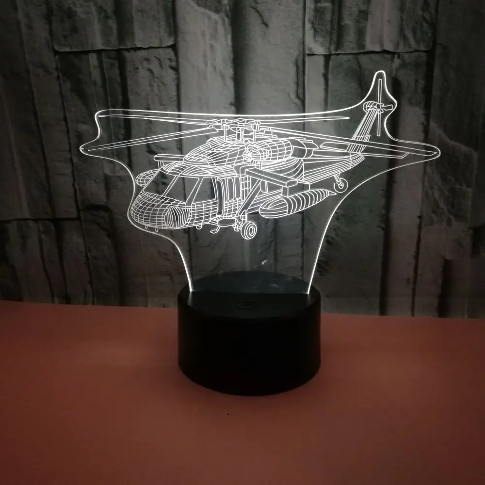 Новый самолёт 3d ночной Светильник красочный сенсорный Визуальный светильник