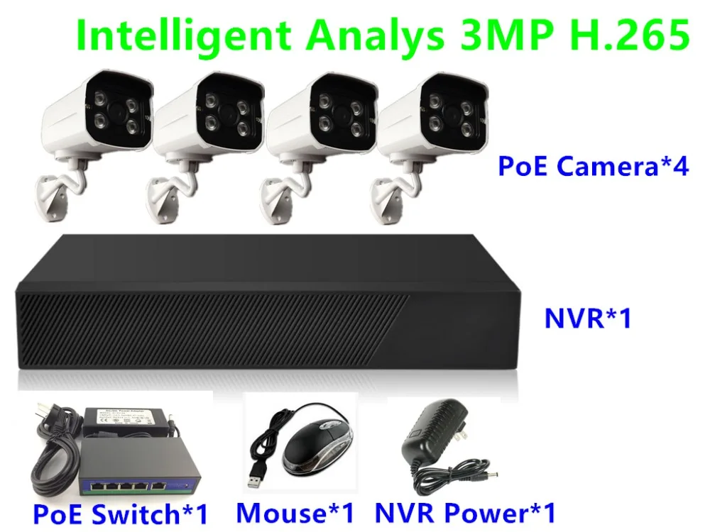 8CH/4CH IP Видеонаблюдение комплект 5.0MP 3.0MP H.265 48V PoE Камера водонепроницаемый IP66 16*5 0 Мп