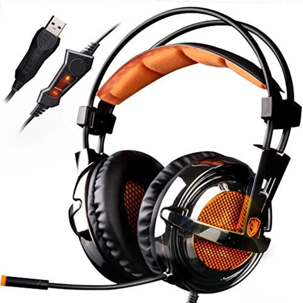 SADES A6 USB 7 1 Surround sound стерео гарнитура оголовье over ear наушники с микрофоном объем