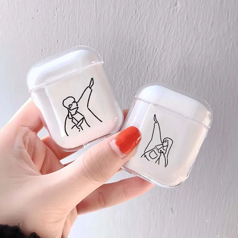 Мягкий силиконовый чехол для наушников Apple Airpods1/2 прозрачный роскошный с