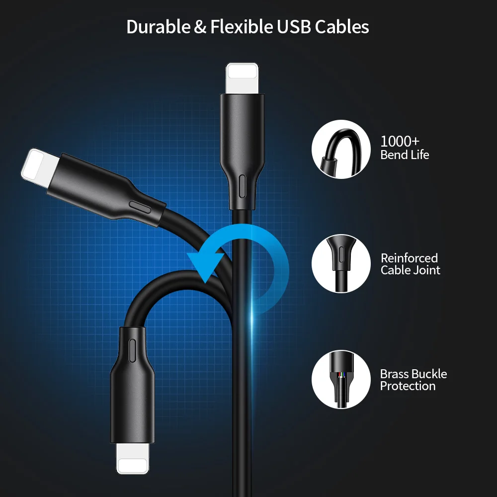 USB кабель RAXFLY для iPhone XS Max XR X быстрой синхронизации данных зарядное устройство 8 7