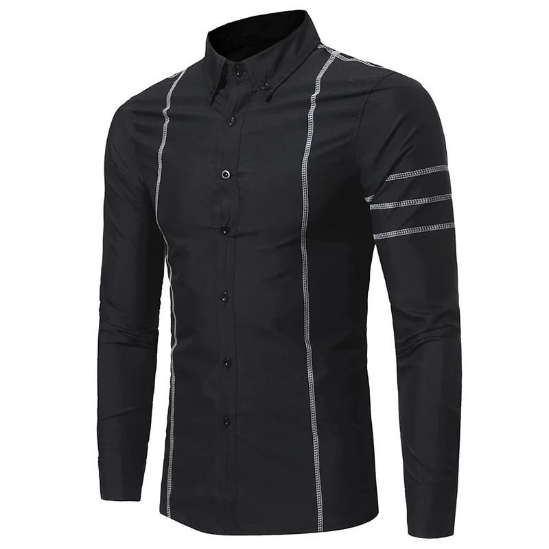 2019 Spring New Arrival Men Shirt Fashion Designer Long Sleeve Slim Fit High Quality Casual Cotton | Мужская одежда