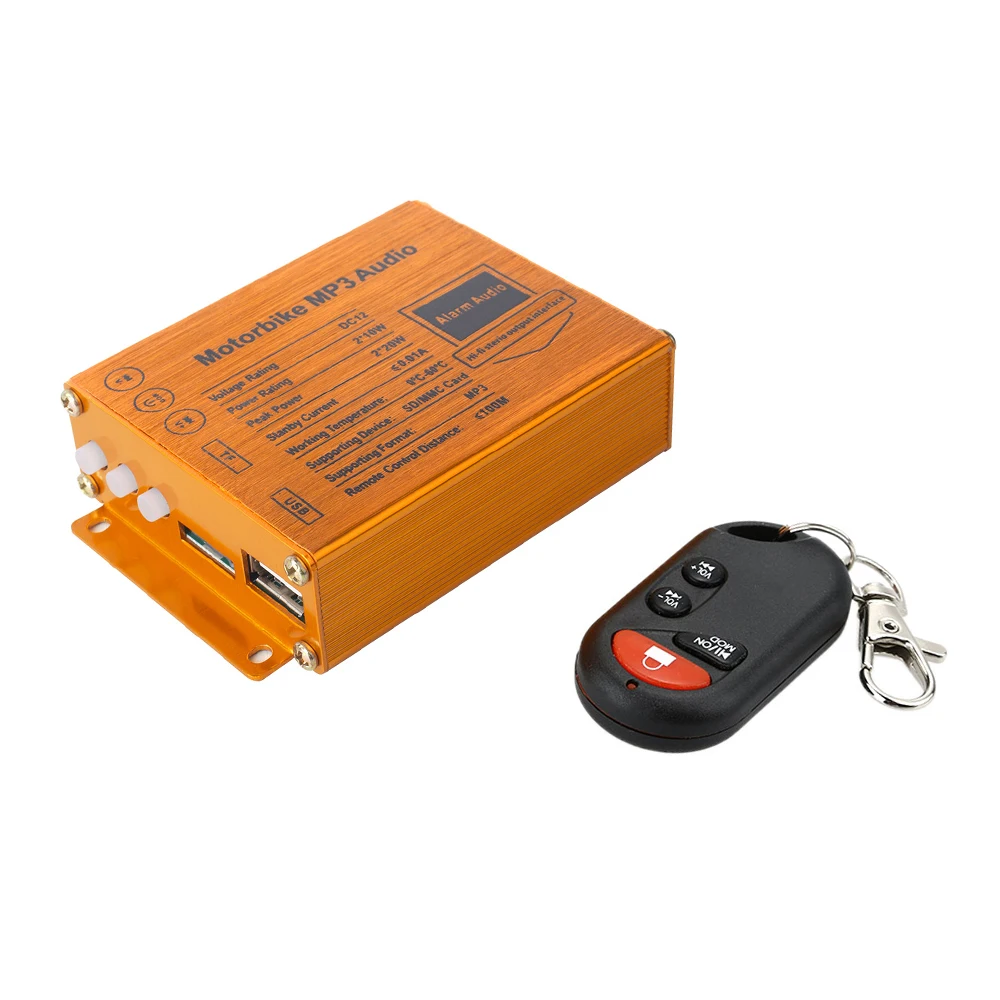 

KKmoon Motorcycle Speakers Audio Sound System FM Radio Security Alarm Wireless Remote with USB SD Slot Motorcycle Mutilmedia