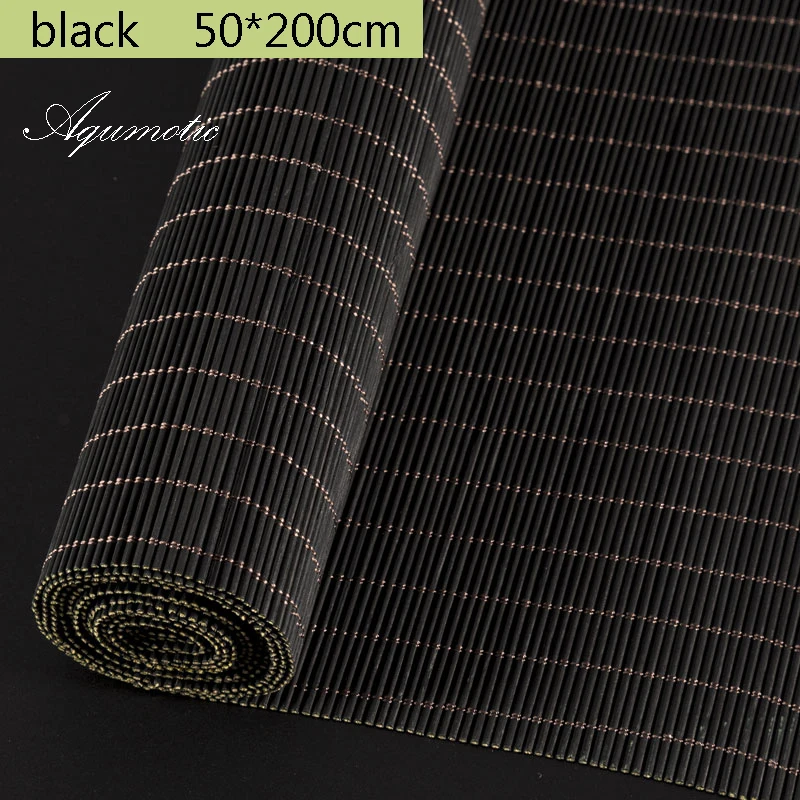 black Aqumotic ручной бамбуковый занавес перегородка для экрана, двери, окна, душа Индивидуальный размер суши место Декор Висячие натурального дерева - Цвет: black