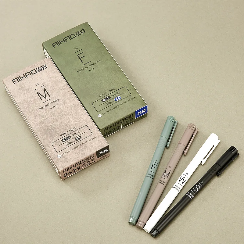AIHAO 12 шт./партия гелевая чернильная ручка 0 38 мм тусклый лак ручка-держатель