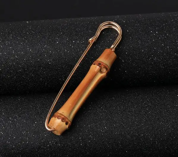 Брошь из натурального дерева и бамбука металлическая брошь булавки изящные