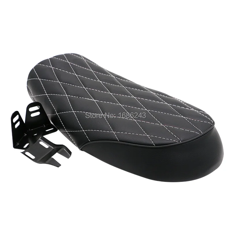

CG125 Motorcycle White Line in Leather Black Seat Assy Modified Retro Motorbike Seat Cover for Vintage Seat Cushion