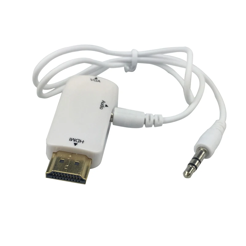 Мужчин и Женщин HDMI к VGA Адаптер Конвертер + 3.5 мм Аудио Кабель 1080 P для raspberry pi 3 ПК TV