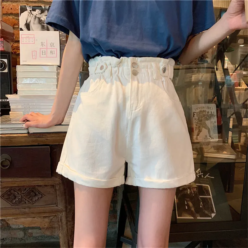 

HziriP 2019 Hot Fashion Streetwear High Waist Womens Summer Elastic Curl Loose Korea Stylish Sexy Jean Large Size Denim Shorts