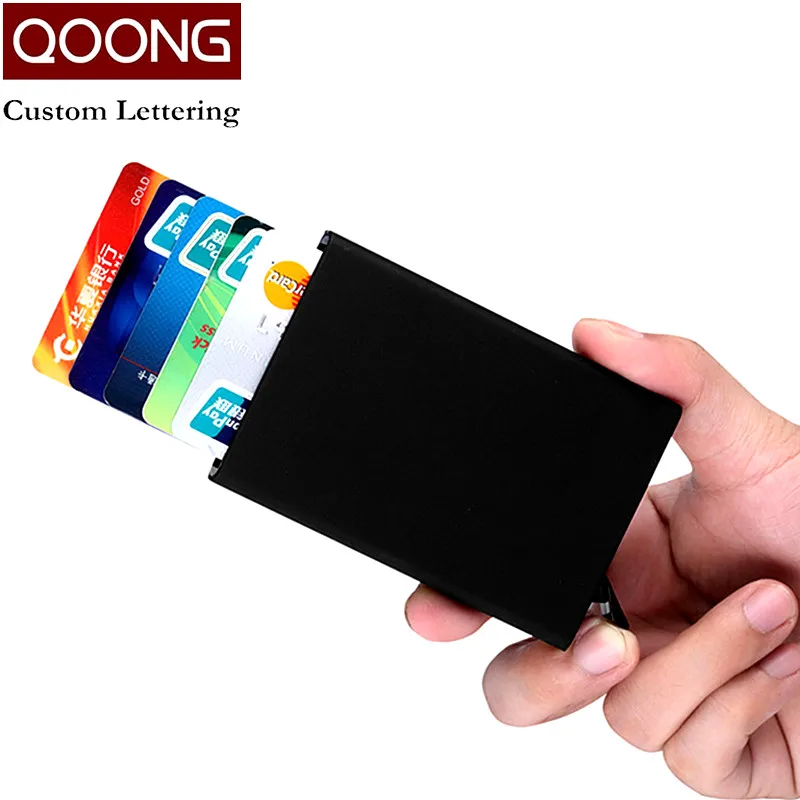 Высококачественный металлический держатель для кредитных карт QOONG мужчин и