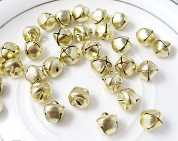 100 шт./лот 15 мм колокольчики для Рождественского украшения металлические