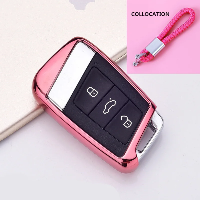 Новые Мягкие ТПУ ключ чехол для Volkwagen Passat B8 VW Golf Gte для Skoda Superb A7 автомобильный держатель корпус автомобиля-стильный ключ защиты