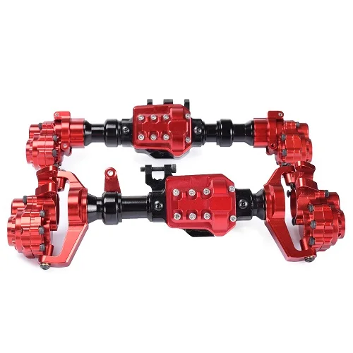 Красный CNC алюминиевый сплав собранные Передние Задние оси корпус для 1/10 TRAXXAS TRX-4 TRX4 T4 RC автозапчасти - Цвет: Красный