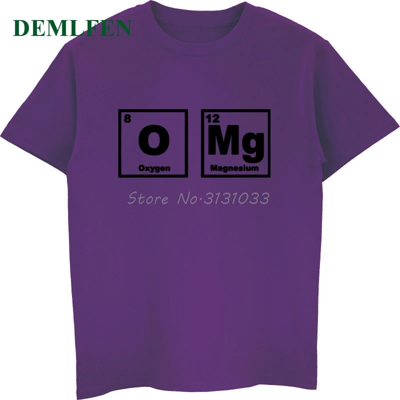 purple OMG Ele, Мужская футболка, с ментальным столом, химия, наука, забавная футболка, летняя Мужская хлопковая футболка с коротким рукавом, повседневные футболки - Цвет: purple