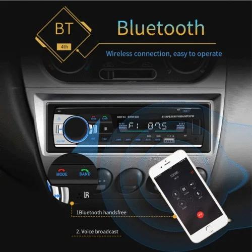 Автомагнитола 1 Din SWM 530 автомагнитола Автомобильный MP3 плеер Bluetooth Handsfree AUX вход