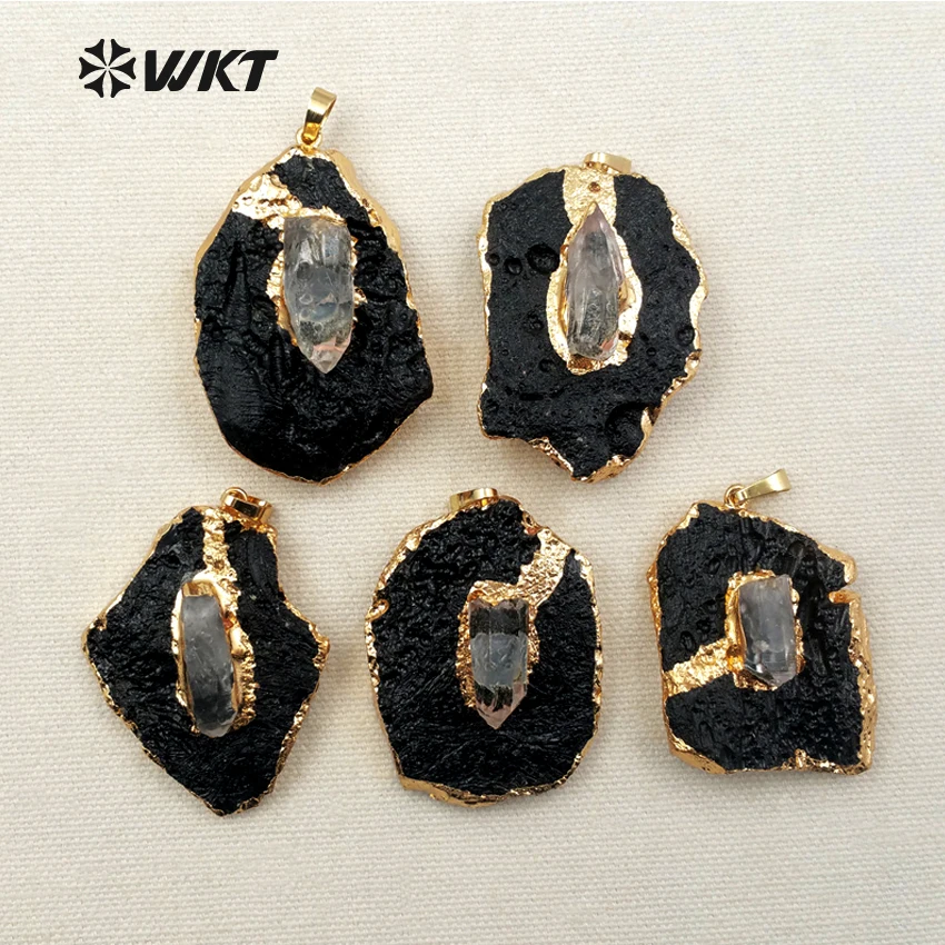 Подвеска с натуральным черным турмалином и хрустальным украшением|black tourmaline|natural