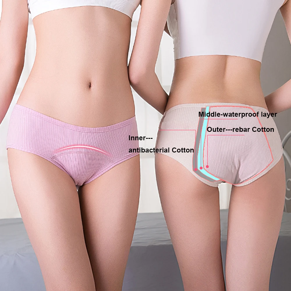 

3PCS Breathable Leak Proof Menstrual Panties for Teenage Girls Women Hygiene Sanitary Periods Health Products Wholesale M L XL