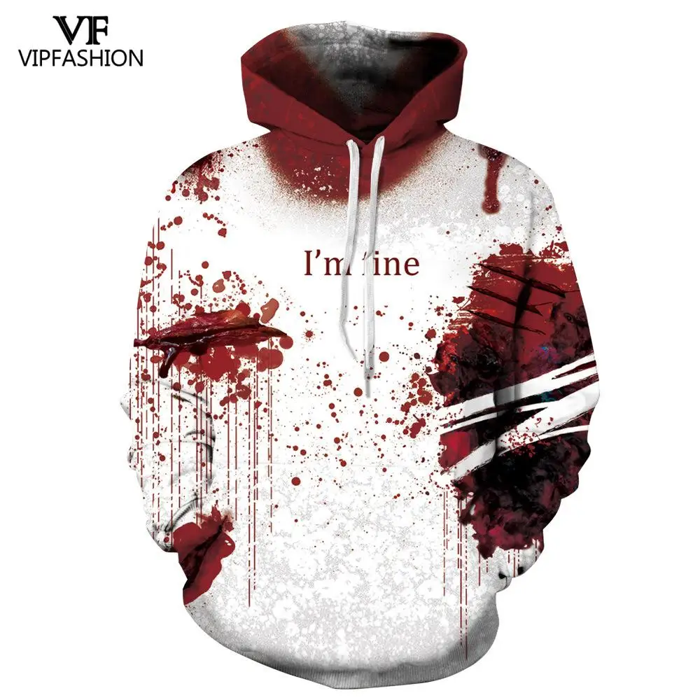 VIP Fashion Hight Quality 3d Printed Horror Halloween Theme Pattern Design Sweatshirt Cool Cosplay Couple Hoodies | Мужская одежда