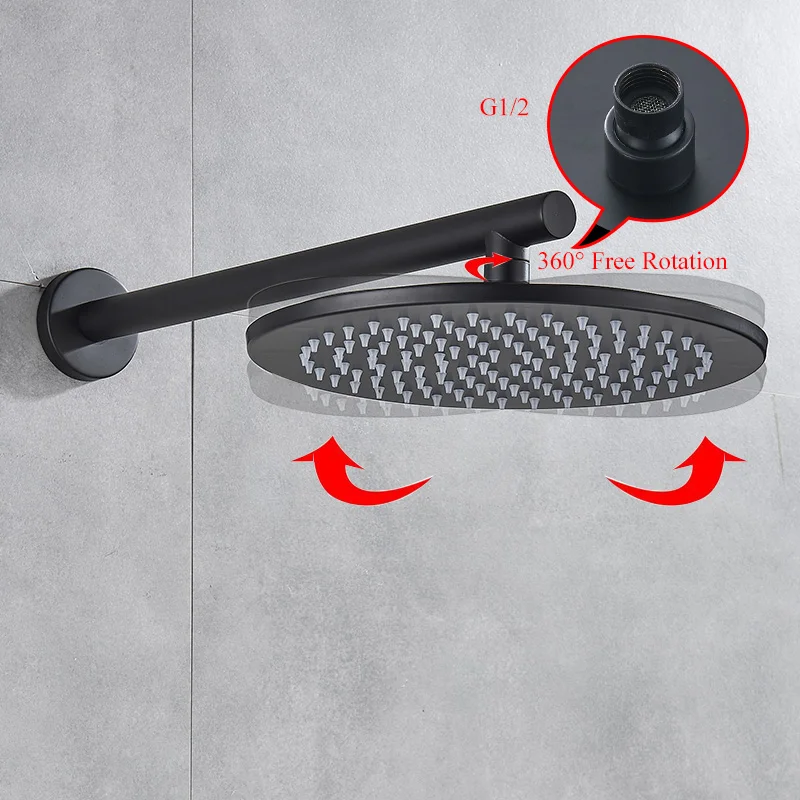 Новый матовый черный смеситель для душа ванной комнаты 8 &quot/10&quot/12 &quot/16&quot насадка