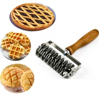 2 style baking tools diy plastic pizza cookies dough roller pastry pie needle wheels cutter sewing machine bread hole punch