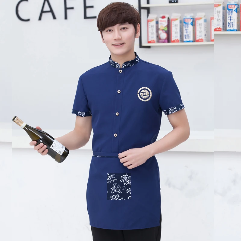 Летняя униформа для ресторана женская с коротким рукавом отеля одежда хозяек