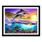 5D DIY Алмазная вышивка дельфины Кристалл Алмазная картина крестиком подводный мир декоративное домашнее Вышивание BJ907
