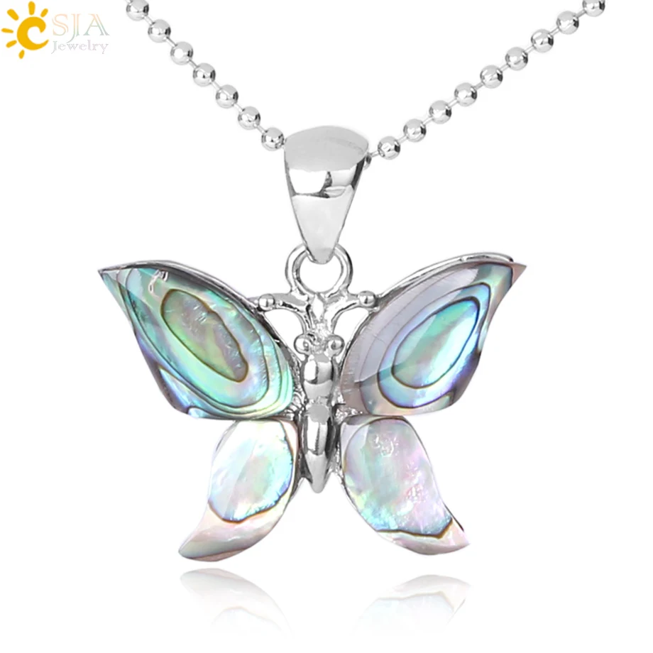 Ожерелье с подвеской и бабочкой CSJA ожерелье для женщин девочек украшения шеи F294 |