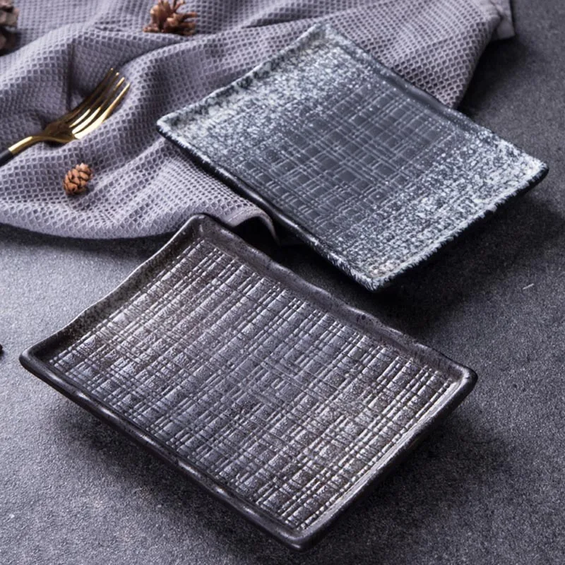 8 дюймов винтажная керамическая прямоугольная тарелка японская кухня тарелки