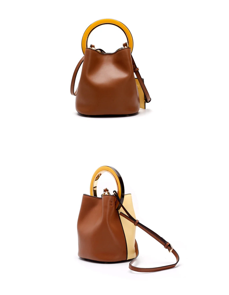 Новый модный из кусочков кожи кольцо ручная сумка шикарный сплит кожаный мешок