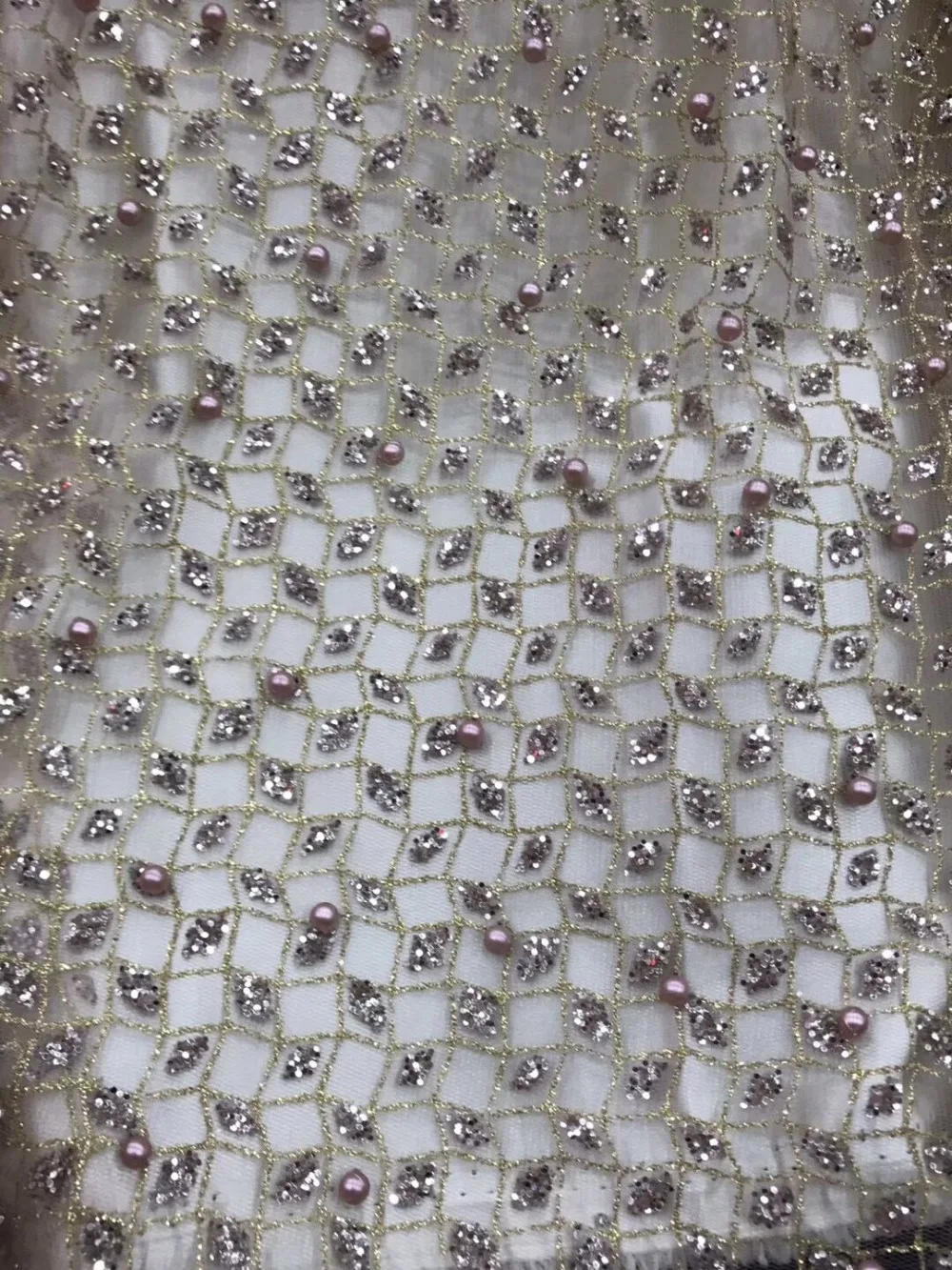 Африканская клееная ткань с блестящим кружевом для вечерние hannah-910 Горячая