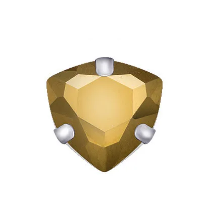 Metallic Gold Заводская Распродажа 12 мм Толстая треугольная форма высокое качество плоские стеклянные кристаллы пришить коготь стразы, Diy аксессуары для одежды - Цвет: Metallic Gold