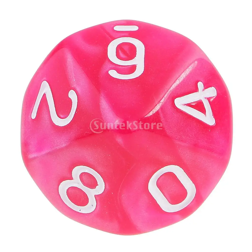 10 шт. сторонние кубики D10 многогранные для Dungeons и Dragons DND RPG MTG Rose|10 sided dice|polyhedral dicedice