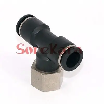 Пневматический 1/4 &quotТруба x 1/8&quot NPT резьба Женский тройник филиал разъем Push In