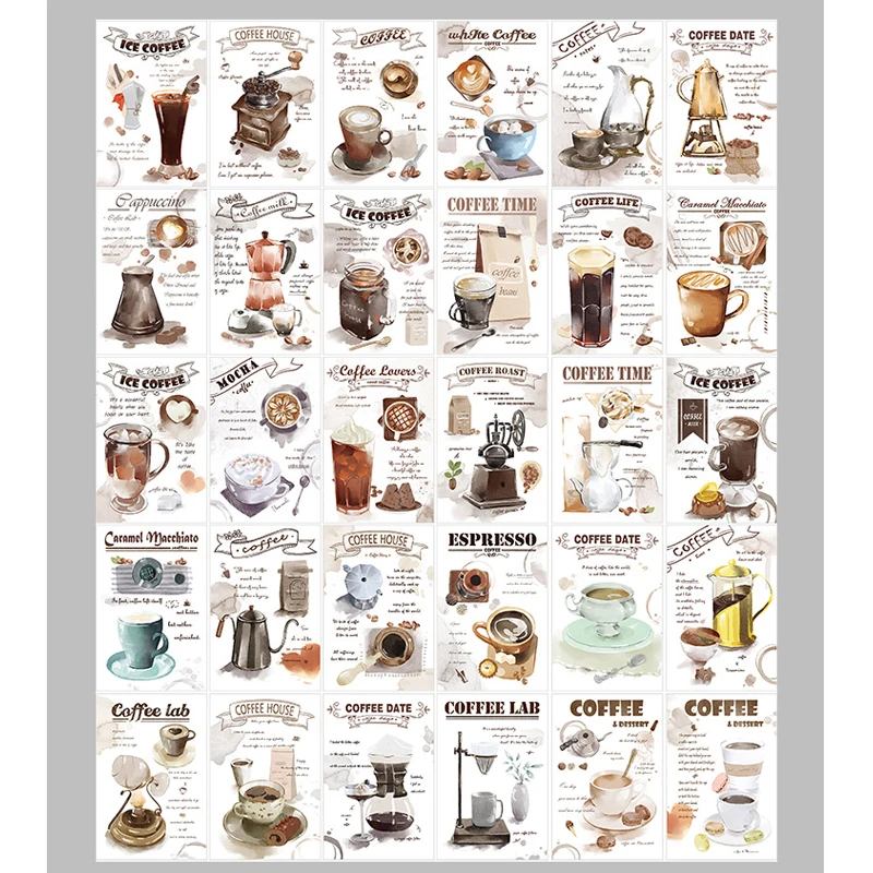 30 листов/партия открытка с молочным чаем и кофе/поздравительная