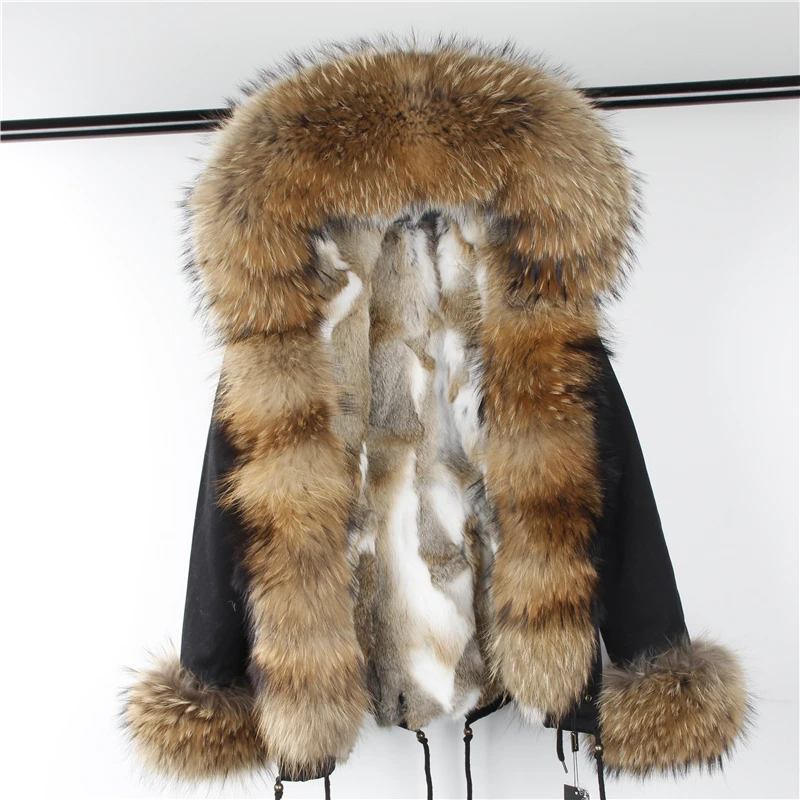 OFTBUY, новинка, парка, натуральный мех, пальто, зимняя куртка для женщин, натуральный мех енота, воротник, теплый, толстый, мех кролика, подкладка, парки, отстегивающиеся