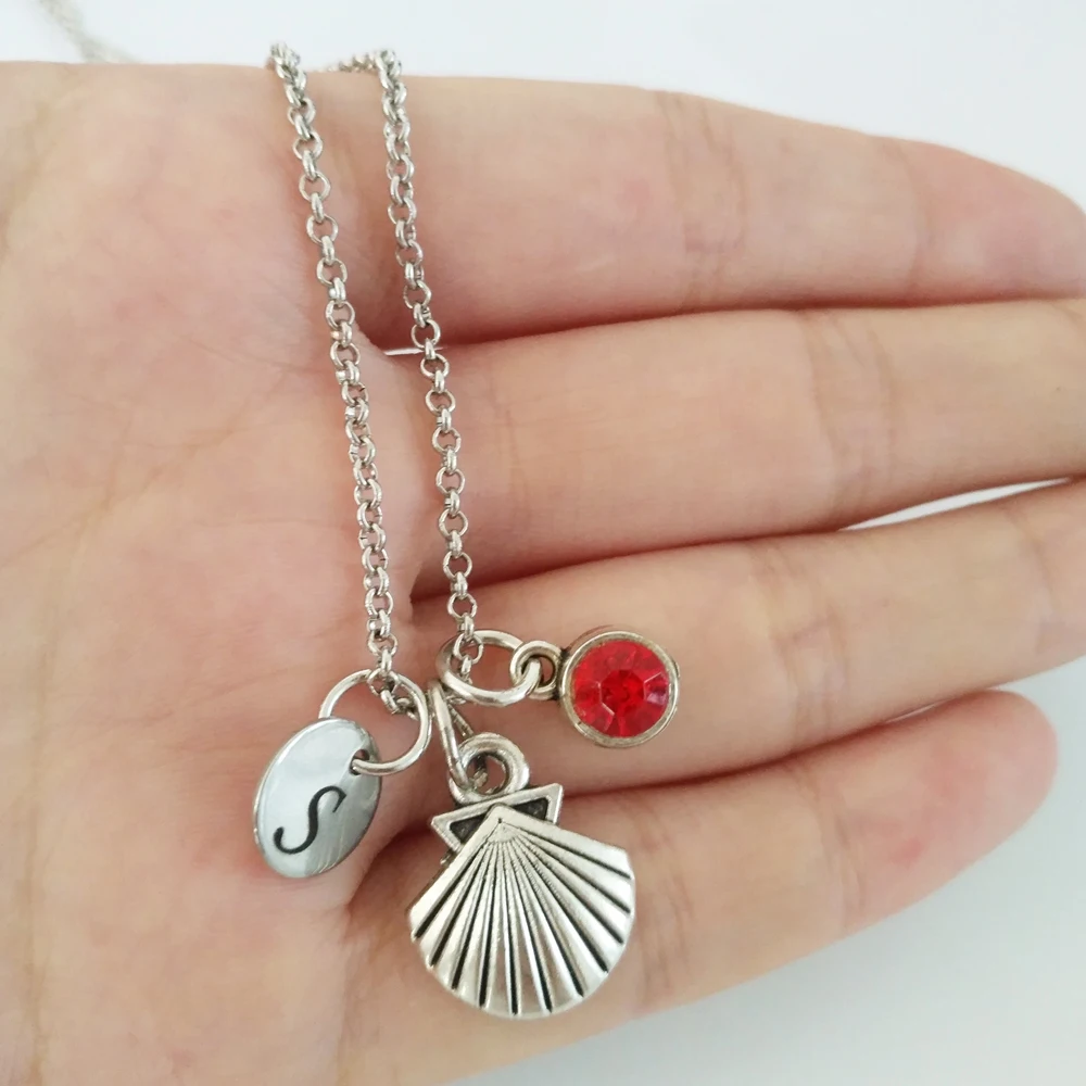 Boho Sea Shell Choker Necklace Customized Initials&ampBirthstone Women Jewellery Simple Neckless For Girls Party | Украшения и