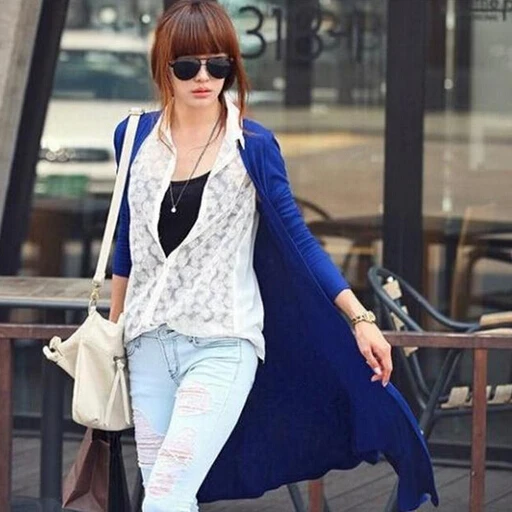 Casual Thin Knitted Sweater Crochet Button Cardigan Women Sunscreen Modal Maxi Loose Long Sleeve Ankle Length 6 Colour |