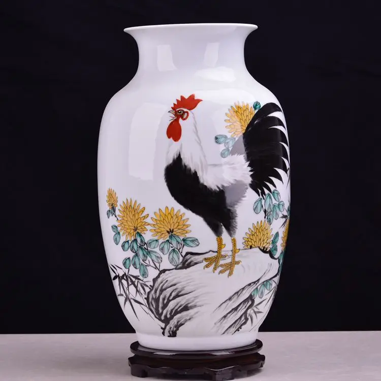 

Керамическая фарфоровая ваза для семьи Jingdezhen, керамическая бутылка для горла, украшение для карты члена