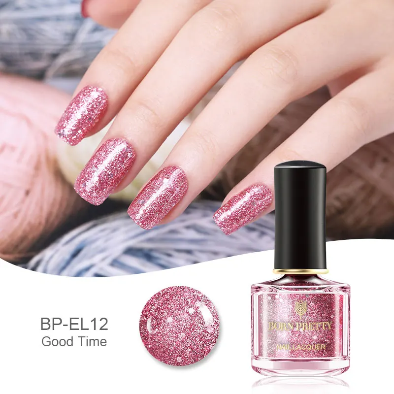 color39 BORN PRETTY 6ml Iridescent Shiny Holographic Nail Polish Wonderworld Glitter Series Sequins Nail Art Lacquer Manicure Tools - Цвет: color39