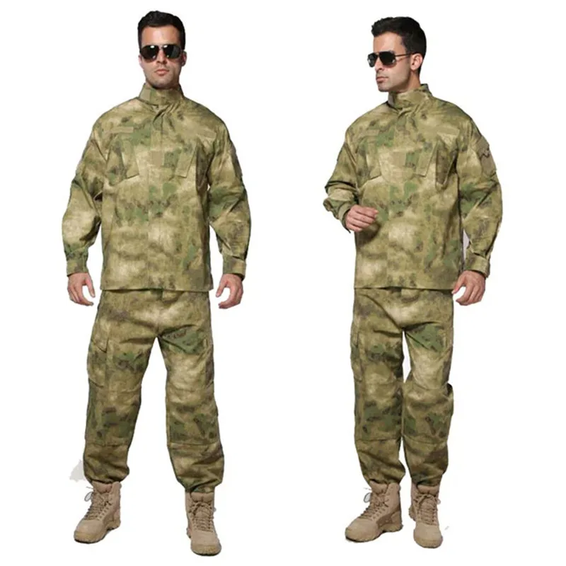 Мужской Камуфляжный костюм в стиле милитари куртка с длинным рукавом и брюки