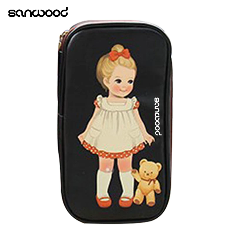 Женская милая мультяшная кукла с рисунком девушки Ручка Карандаш Чехол сумка