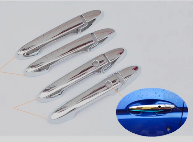 

For Honda Fit / Jazz 2014 2015 2016 2017 2018 2019 2020 CHROME DOOR HANDLE COVER TRIM With Smart Keyhole CAR ACCESSORIES STYLING