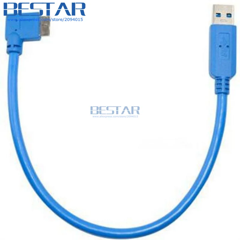 Micro B USB 3 0 male 10pin 90D 30 см 1 фута короткий кабель с прямым и левым углом к А для камеры