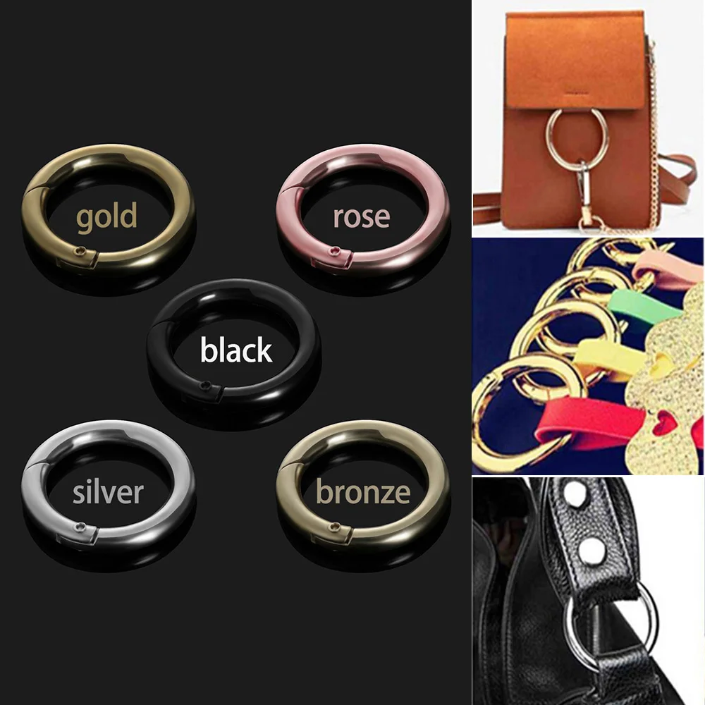 5 шт. круглые карабины Пружинные клипсы крючок для ключей кольцо на рюкзак пряжки