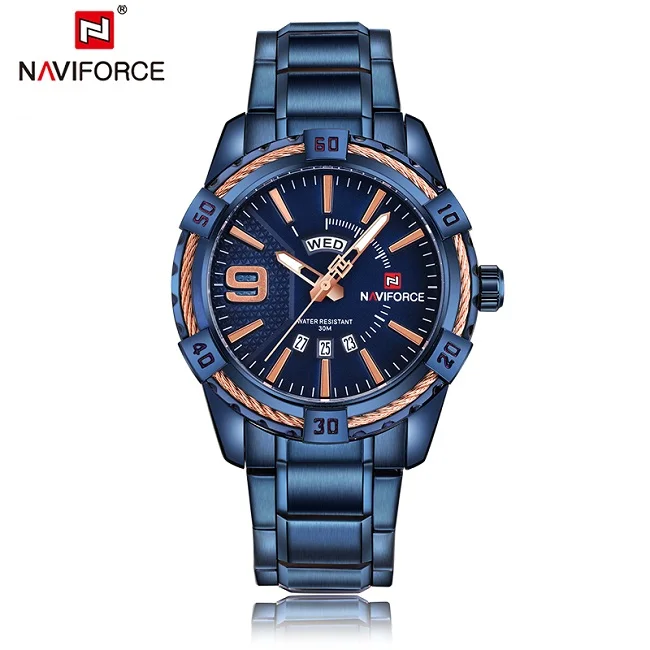 BEBE NAVIFORCE новые брендовые Роскошные Мужские часы Мужские полностью стальные часы водонепроницаемые кварцевые золотые часы мужские модные спортивные наручные часы - Цвет: BEBE