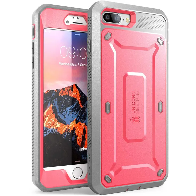 Pink SUPCASE чехол для iphone 8 Plus UB Pro Series полная прочная кобура Защитная крышка со встроенным протектором экрана - Цвет: Pink