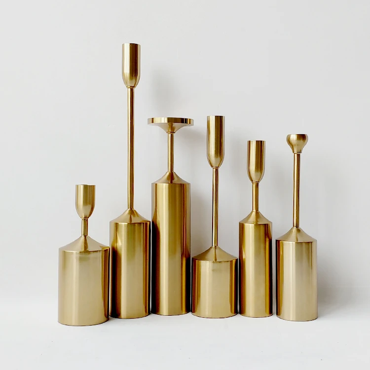 Домашние украшения Латунный Подсвечник для комнаты образца виллы|brass candle stands|candle